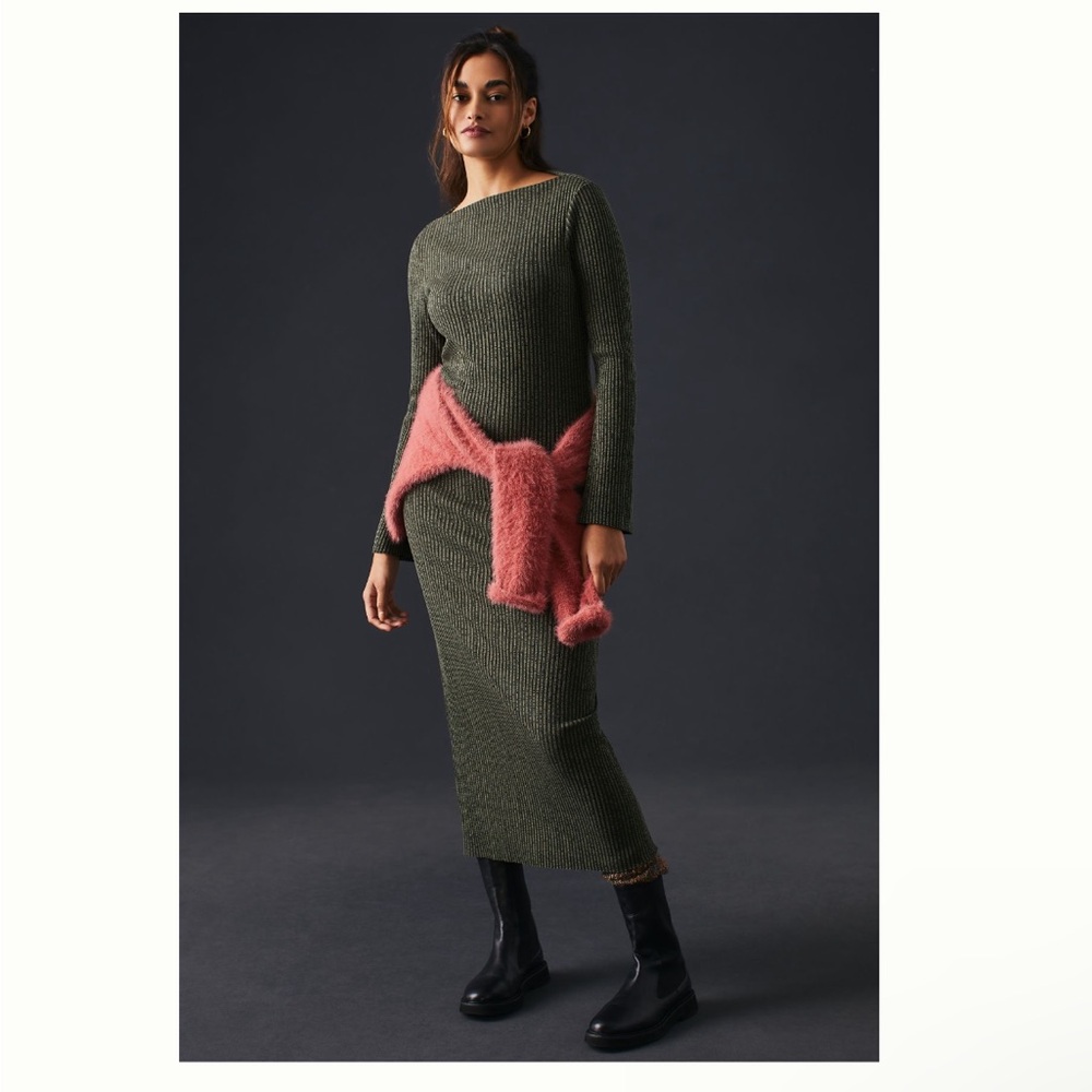 Anthropologie Stateside Boatneck Midi Dress, Large
